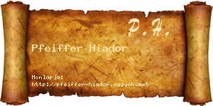 Pfeiffer Hiador névjegykártya